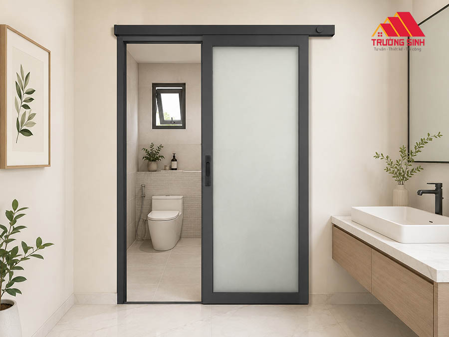 Mẫu cửa nhôm nhà vệ sinh trượt lùa